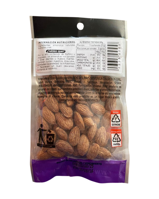 ALMENDRAS TOSTADAS Y SALADAS NEVEN 80 GR.