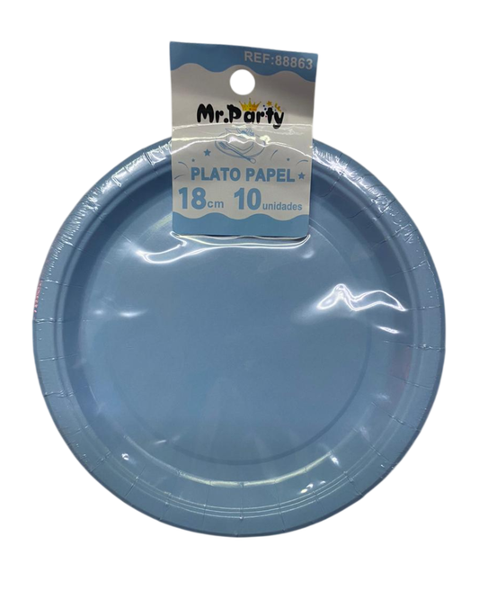 PLATO DE PAPEL 18CM X 10UN.