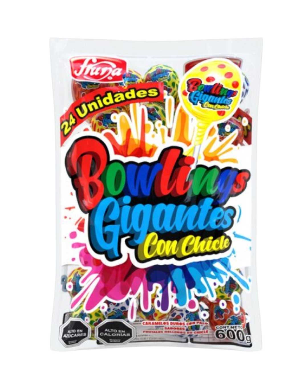 BOWLING CON CHICLE FRUNA X 24UN.