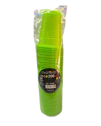 VASOS PLASTICOS X 50UN. COLORES.