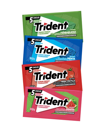 TRIDENT CHICLE X 18 UN. SABORES.