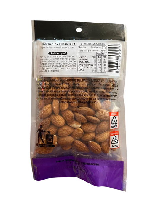 ALMENDRAS NATURALES NEVEN 80 GR.