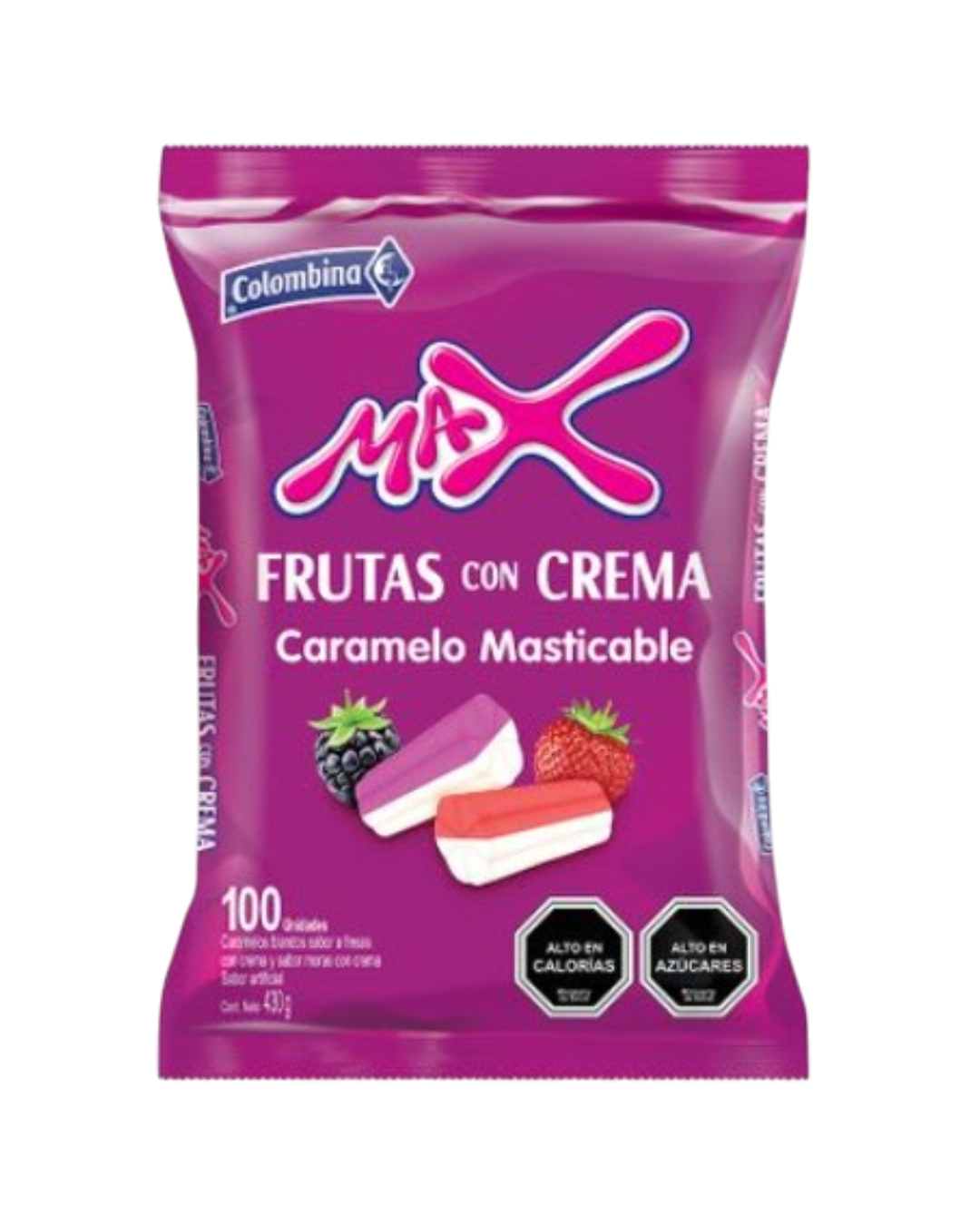 MAX FRUTAS CON CREMA COLOMBINA X 100UN.