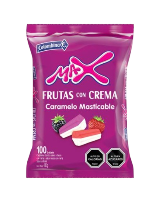 MAX FRUTAS CON CREMA COLOMBINA X 100UN.