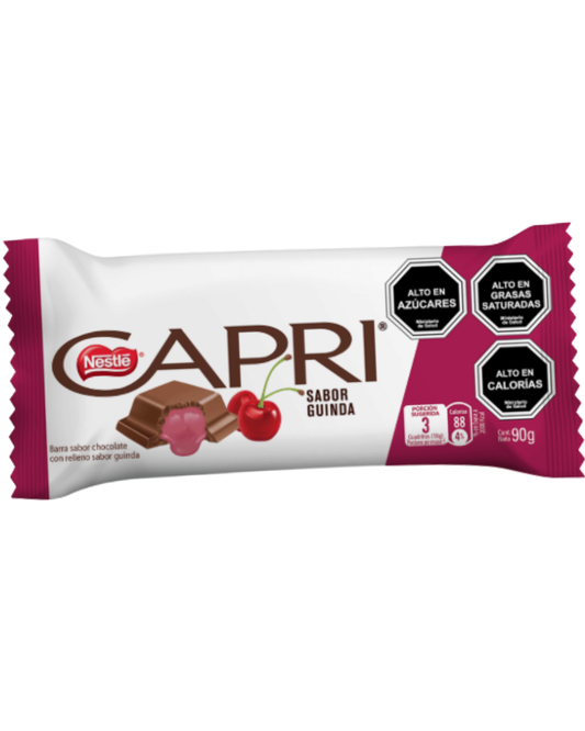 CHOCOLATE CAPRI GUINDA BARRA 90GR.