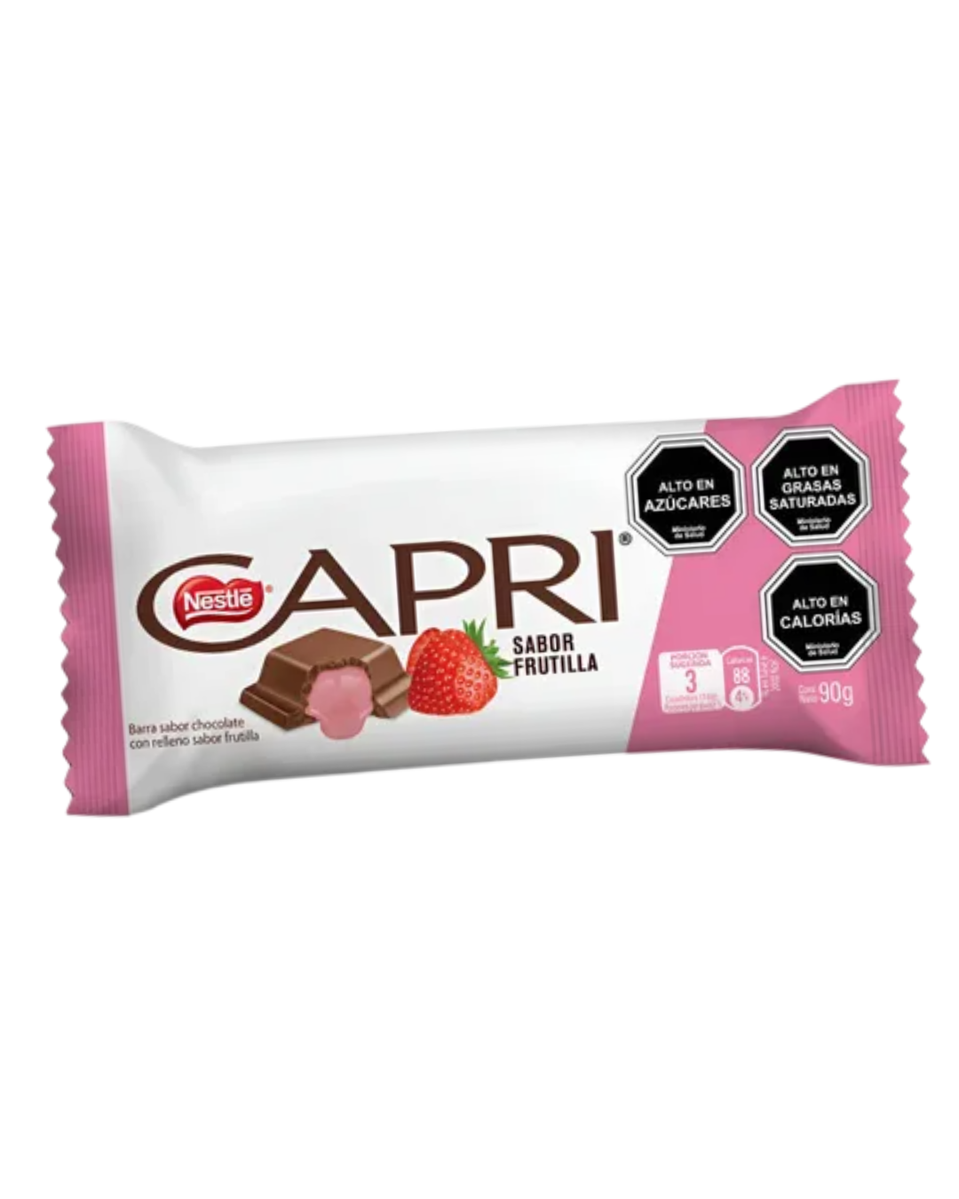 CHOCOLATE CAPRI FRUTILLA BARRA 90GR.