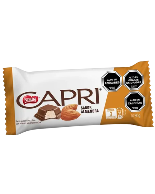 CHOCOLATE CAPRI ALMENDRA BARRA 90 GR.