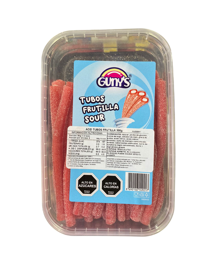 GUNYS TUBOS FRUTILLA SOUR 300GR.