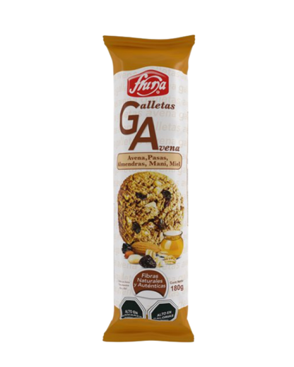 GALLETAS AVENA FRUNA 180 GR. SABORES.