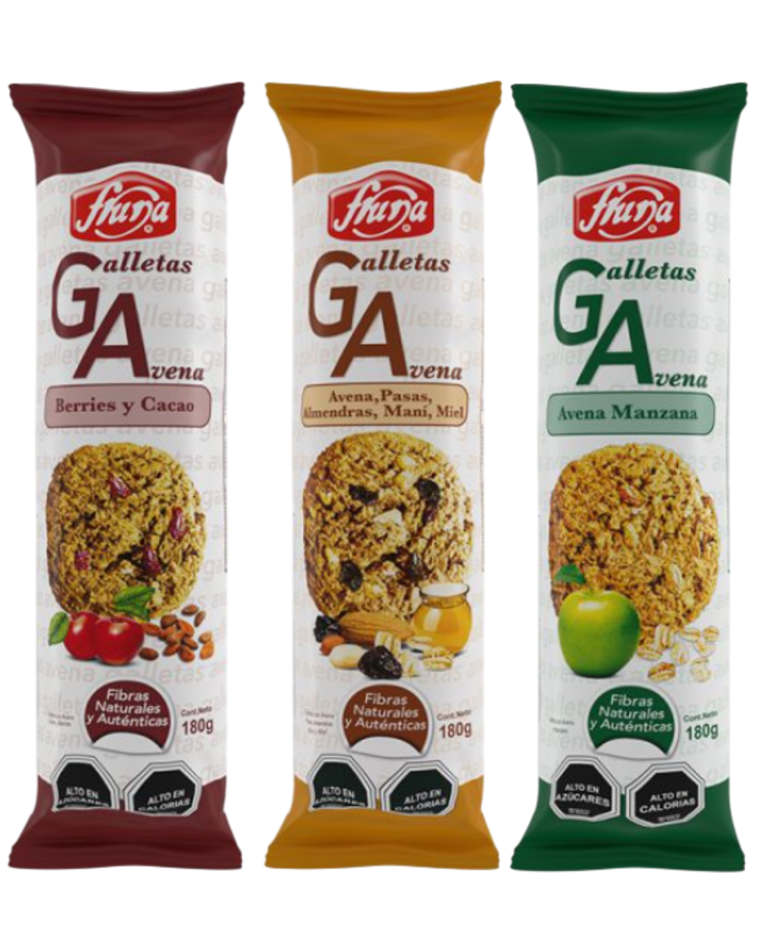 GALLETAS AVENA FRUNA 180 GR. SABORES.