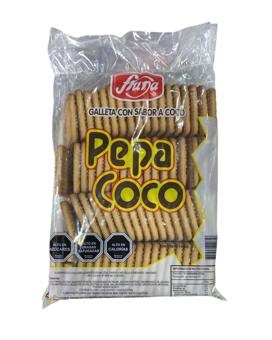 GALLETA PEPA COCO FRUNA 1 KG.