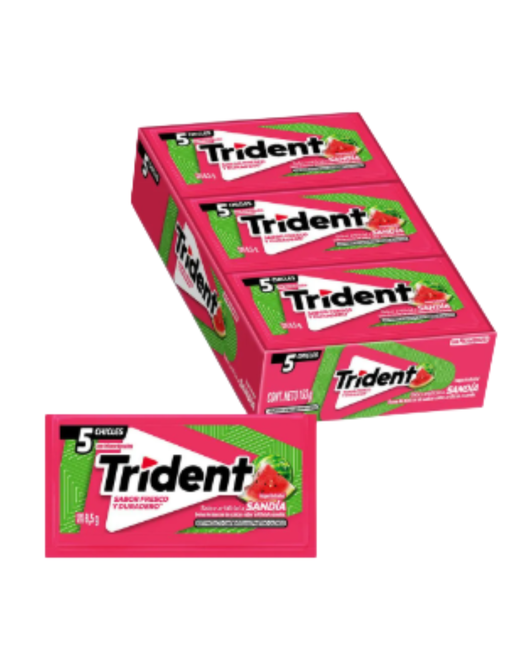 TRIDENT CHICLE X 18 UN. SABORES.