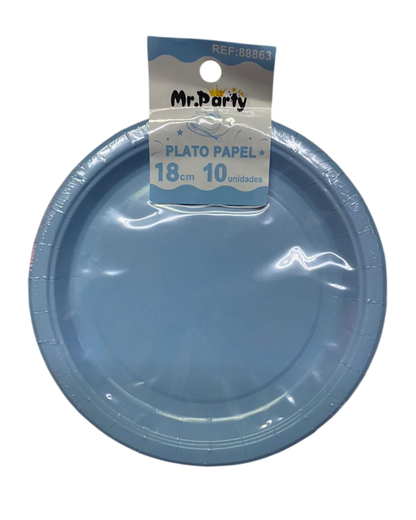 PLATO DE PAPEL 18CM X 10UN.