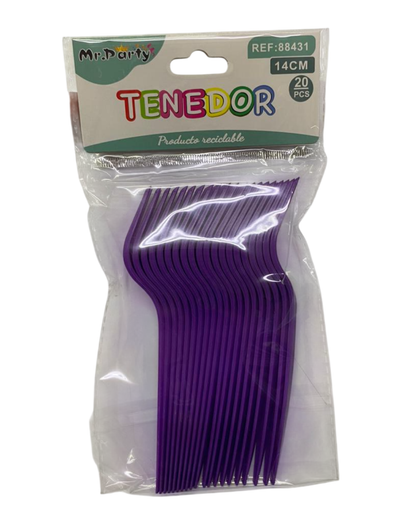 TENEDOR PLASTICO 14CM X 20UN.