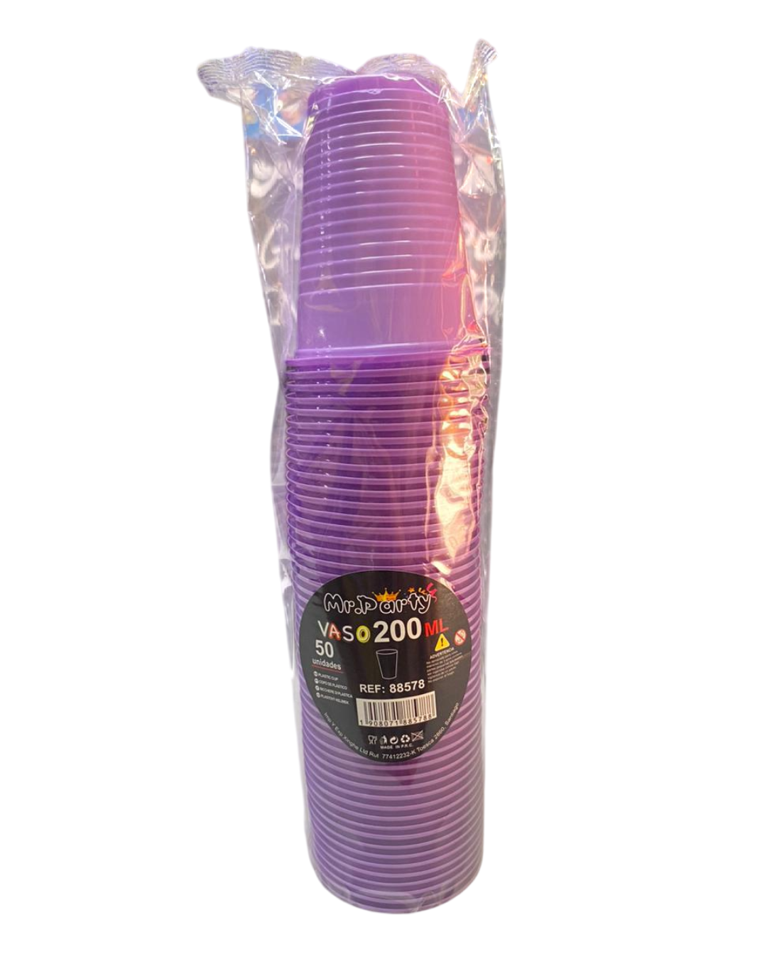 VASOS PLASTICOS X 50UN. COLORES.